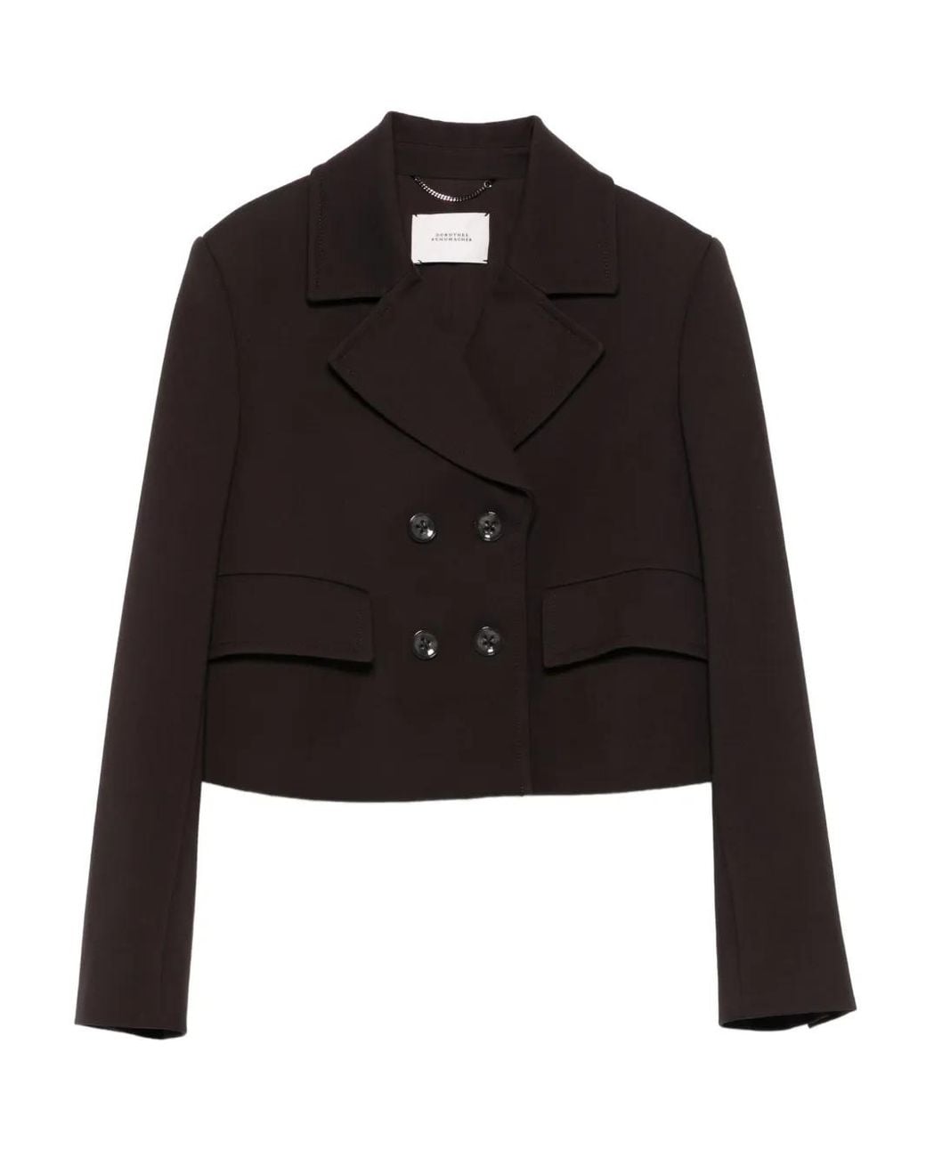 Dorothee Schumacher Black Double-Breasted Cropped Jacket