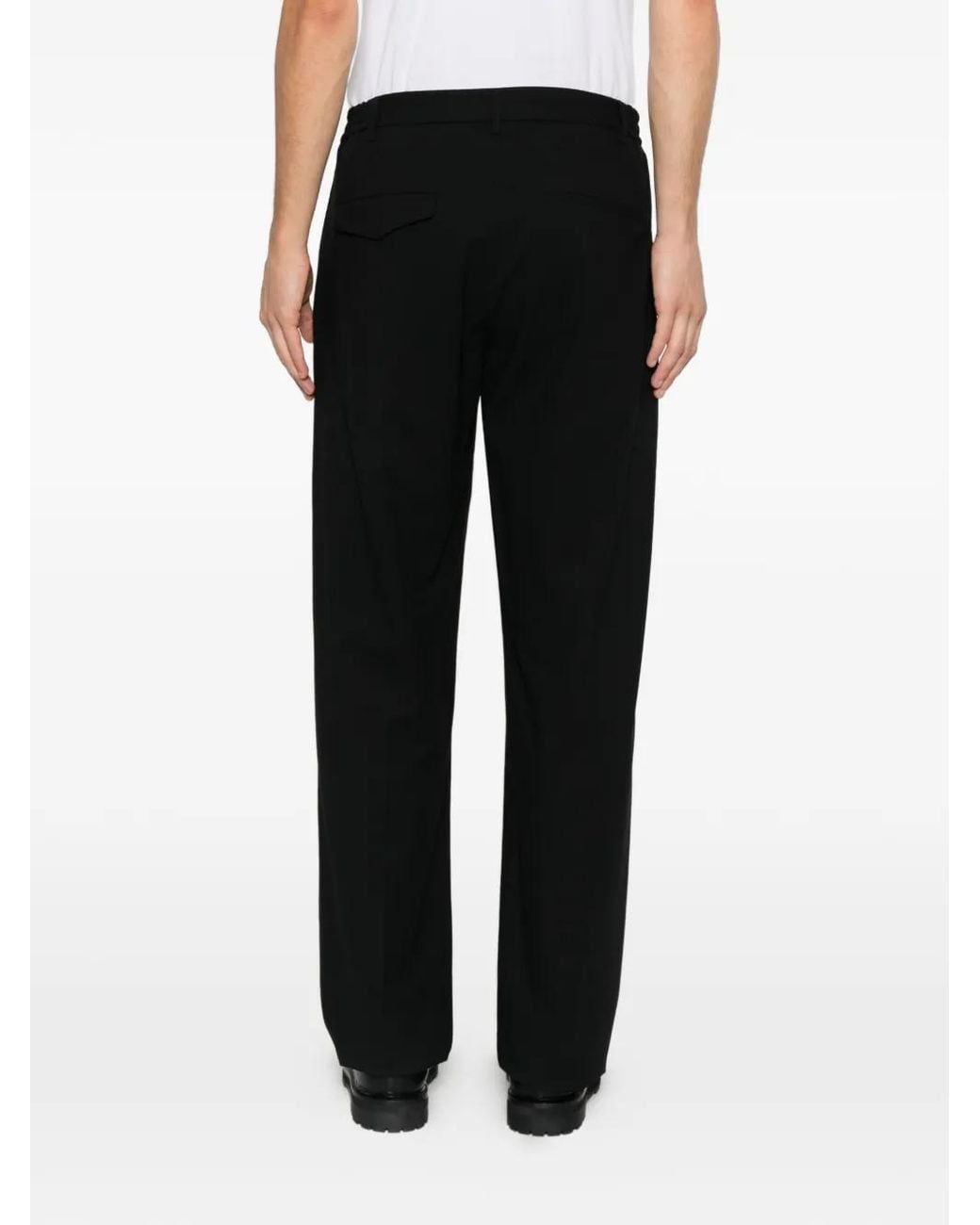 Tagliatore Black Pleated-Detail Trousers for men