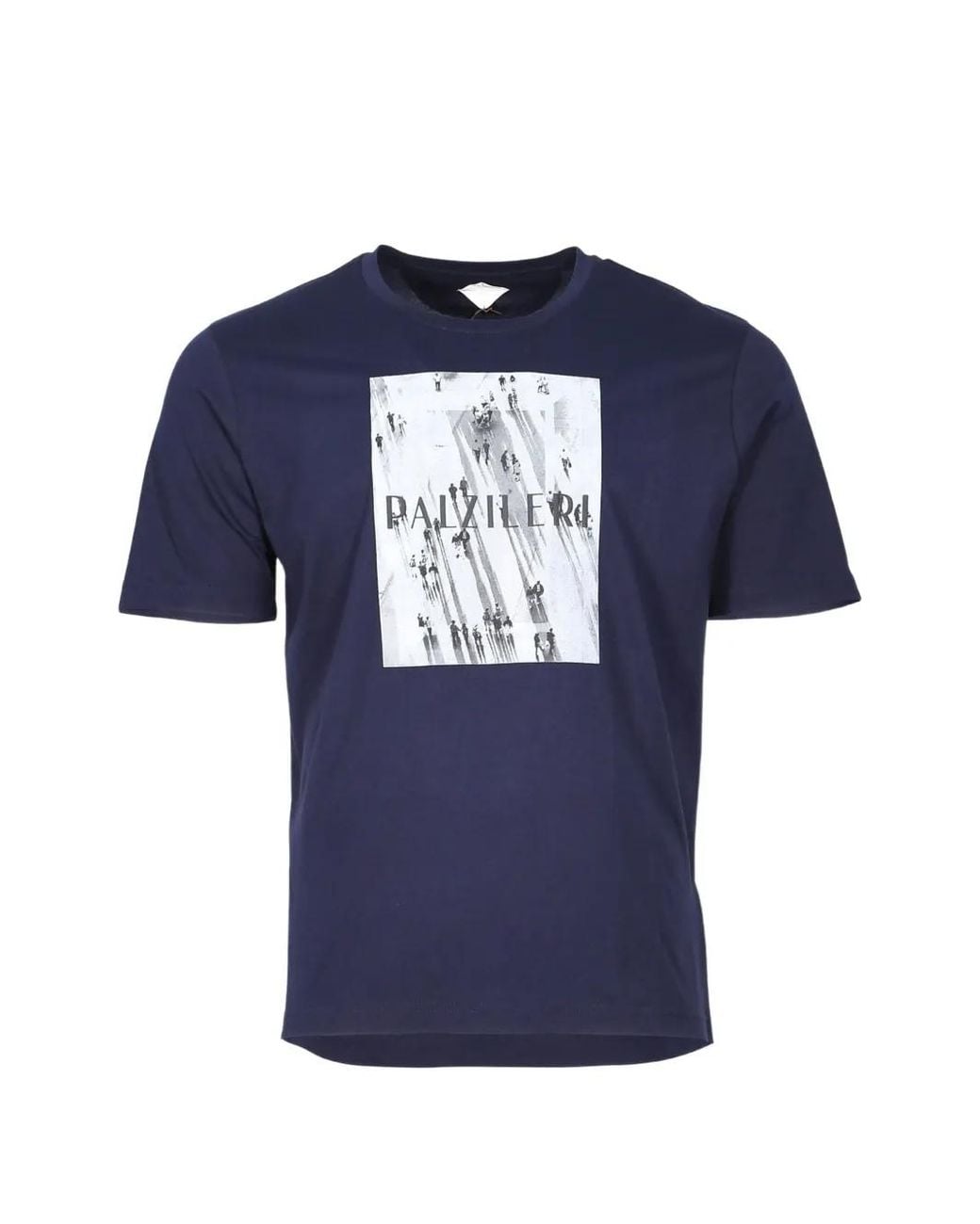 Pal Zileri Blue Graphic Print T-Shirt for men