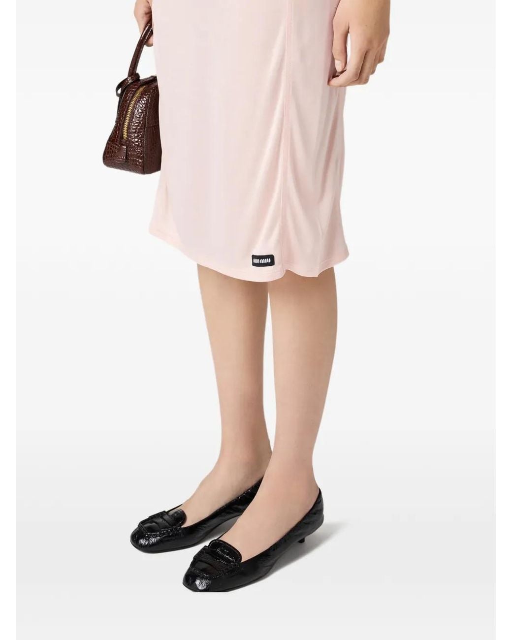 Miu Miu Blouse Met Logopatch in het Pink