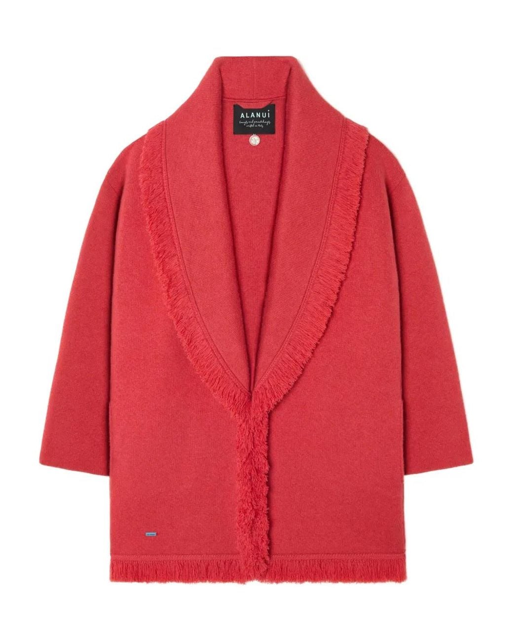 Alanui Red Fringed Finest Coat