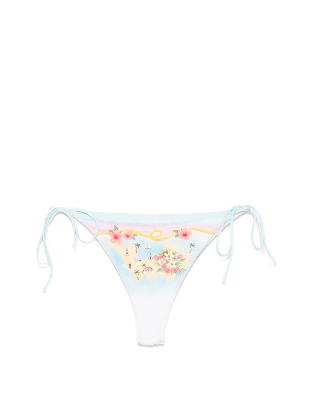 Mc2 Saint Barth White Marielle Ikat Print Swim Briefs