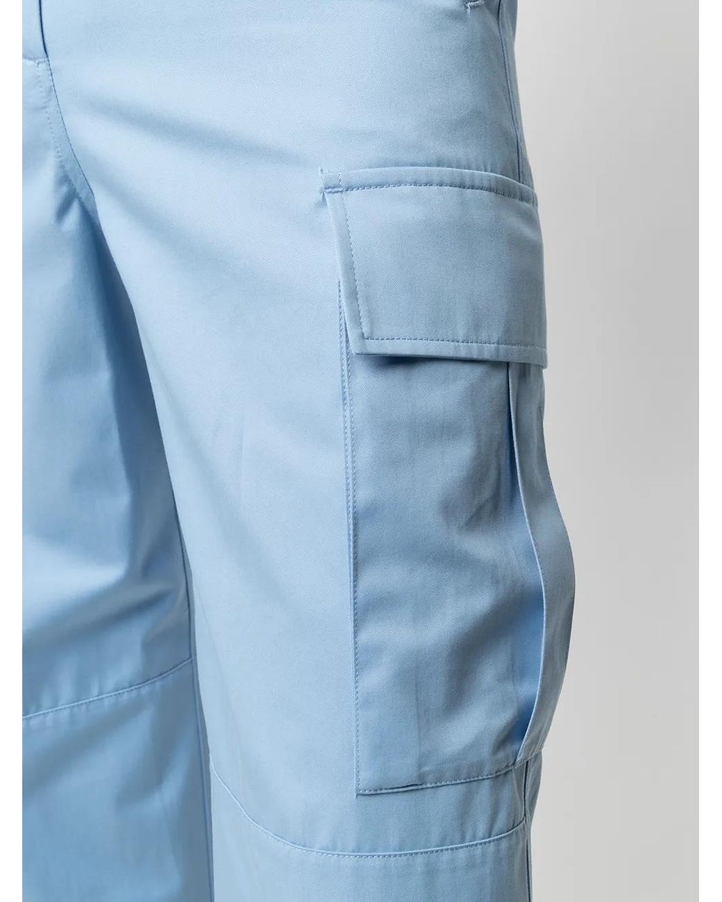 MSGM Blue Cropped High-Waist Trousers