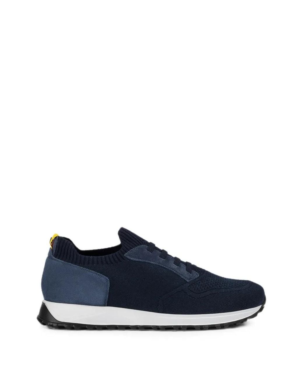 Doucal's Blue Knitted Panelled Sneakers for men