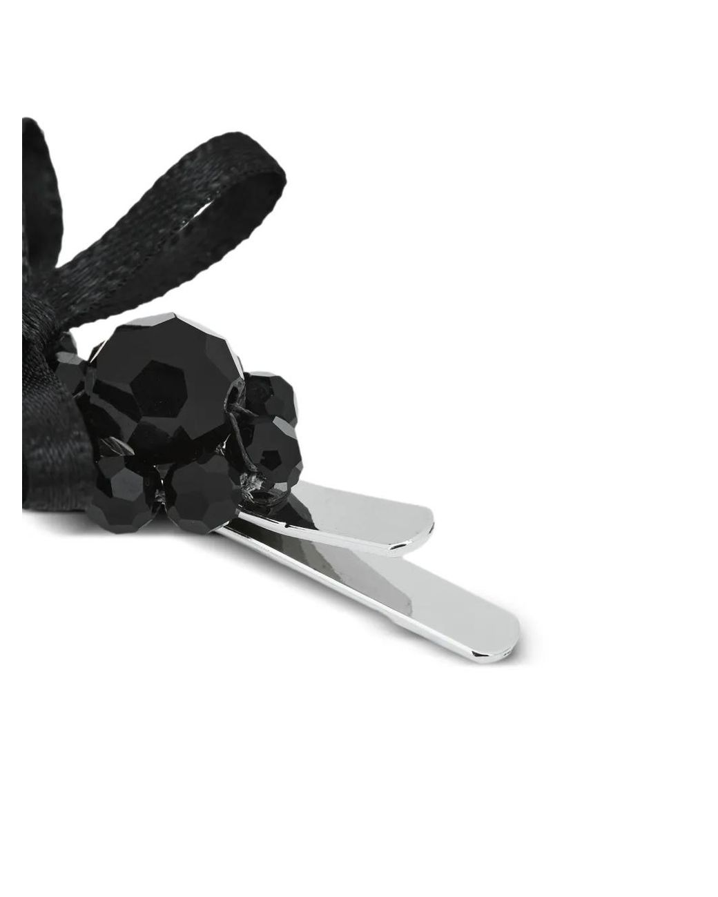 Simone Rocha Black Beaded Bow Hair Accessory