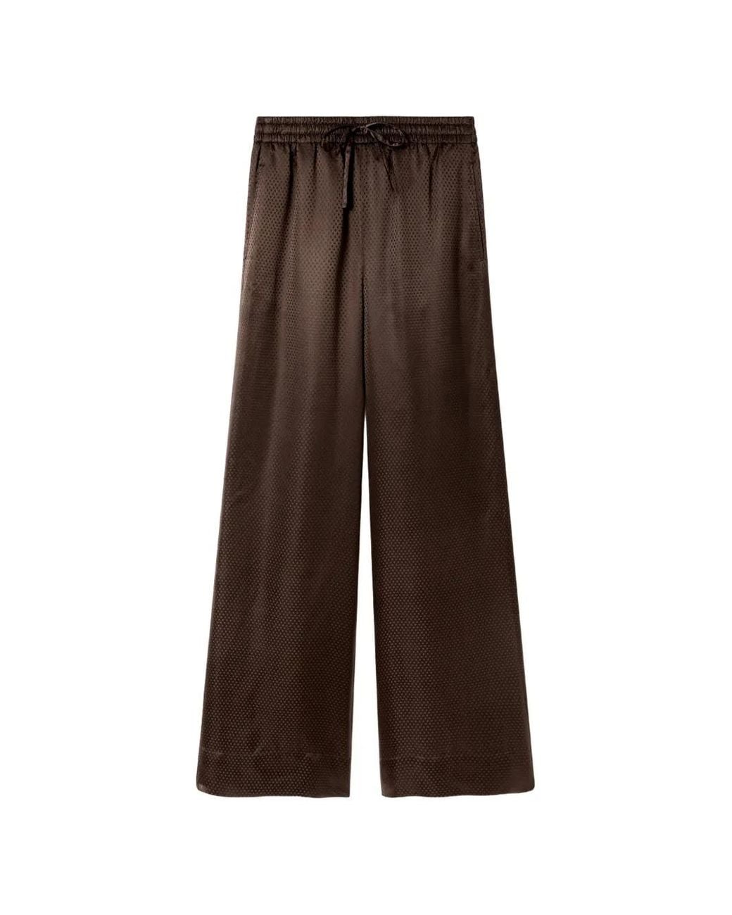 Stella McCartney Brown Star Silk Jacquard Pants
