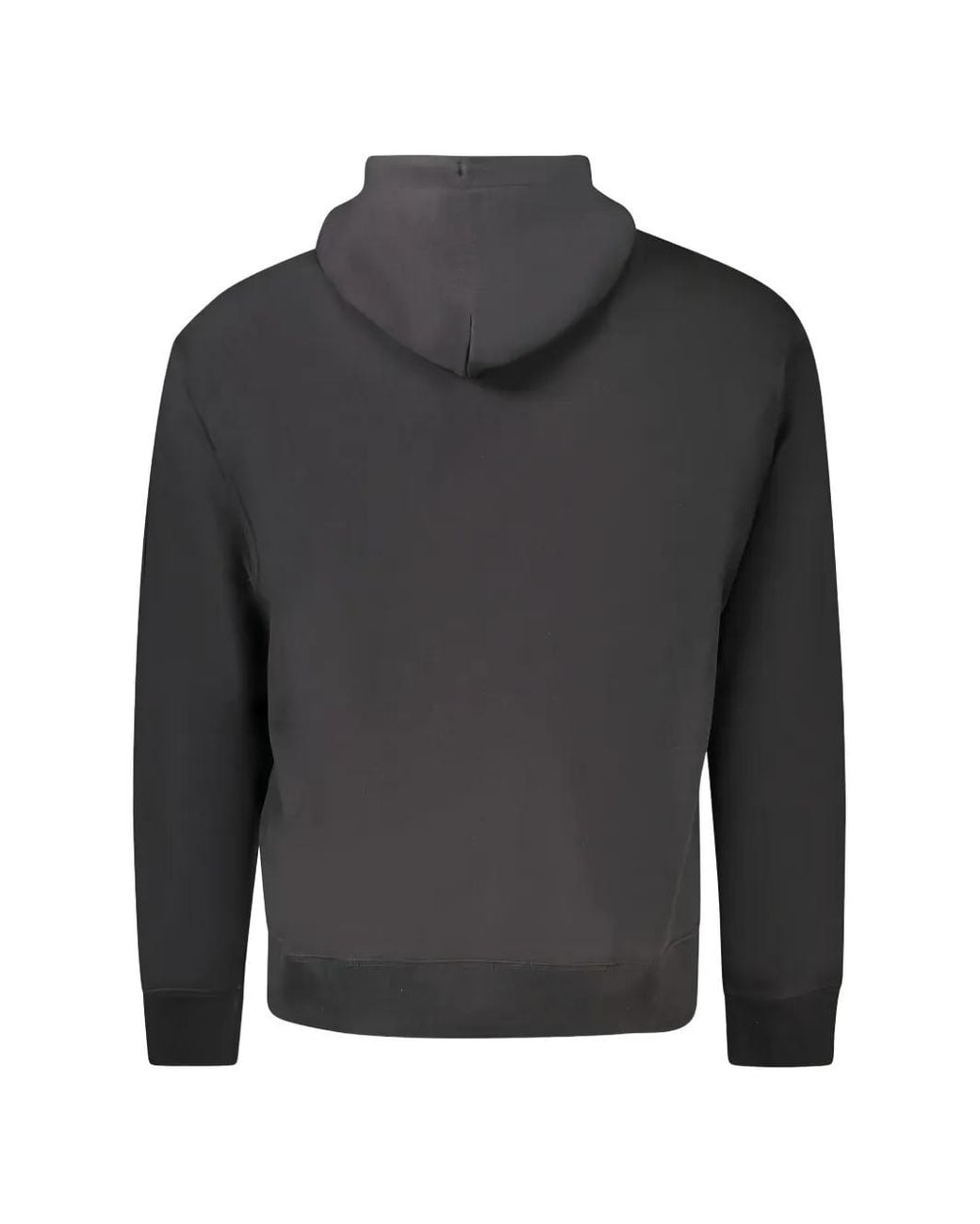 Calvin Klein Black Logo-Patch Drawstring Hoodie for men