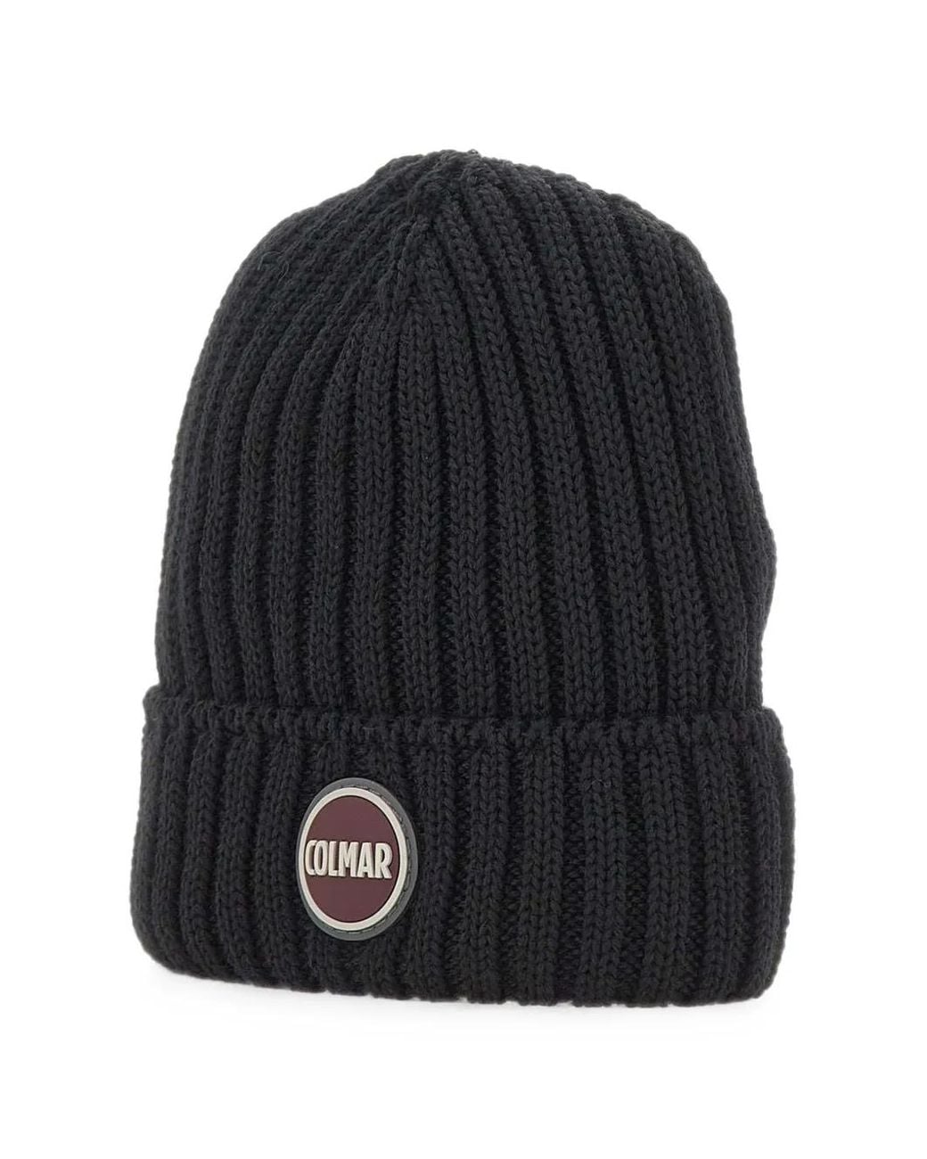 Colmar Blue Ribbed-Knit Logo-Patch Beanie Hat for men