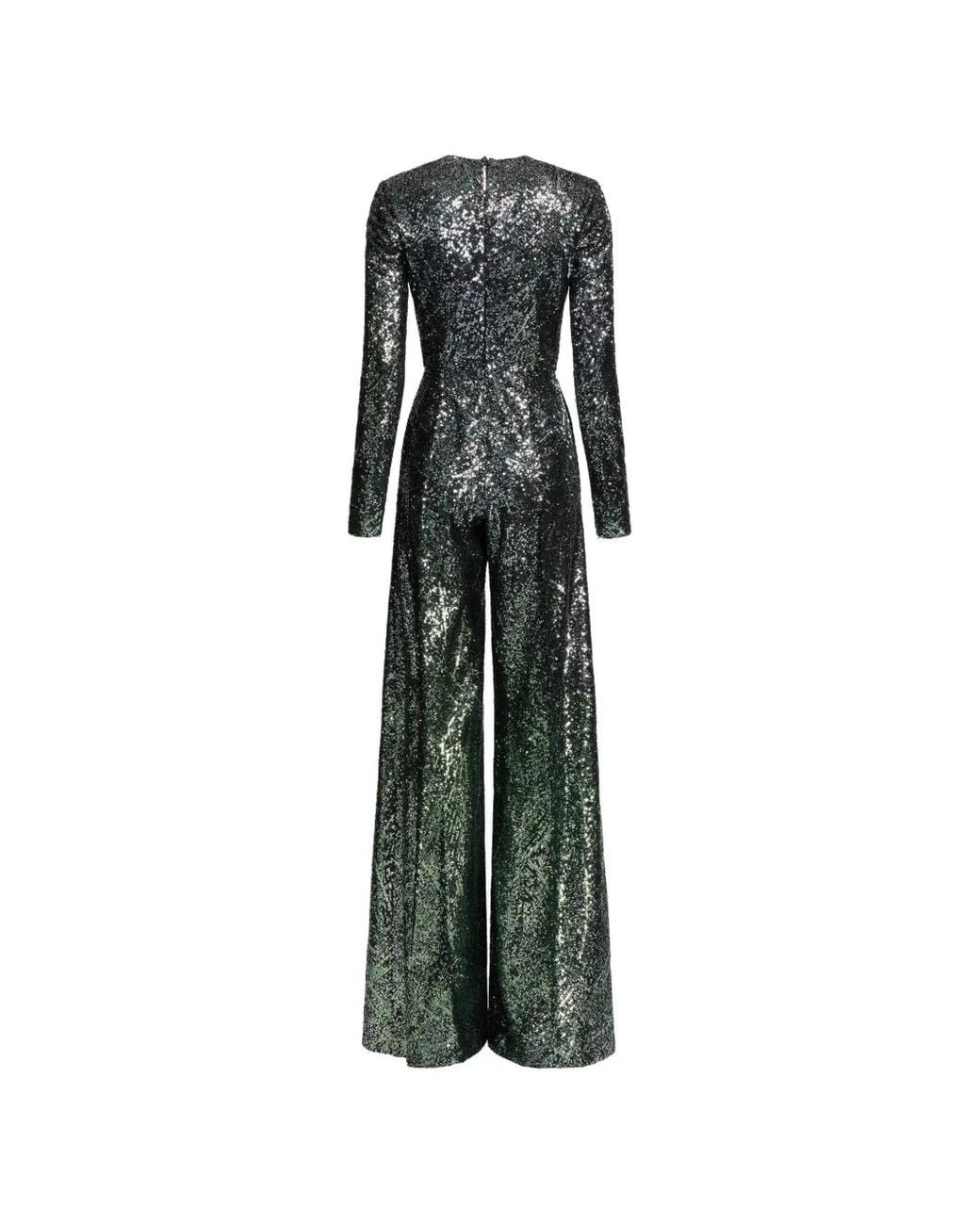 Elie Saab Green V-Neck Jumpsuit
