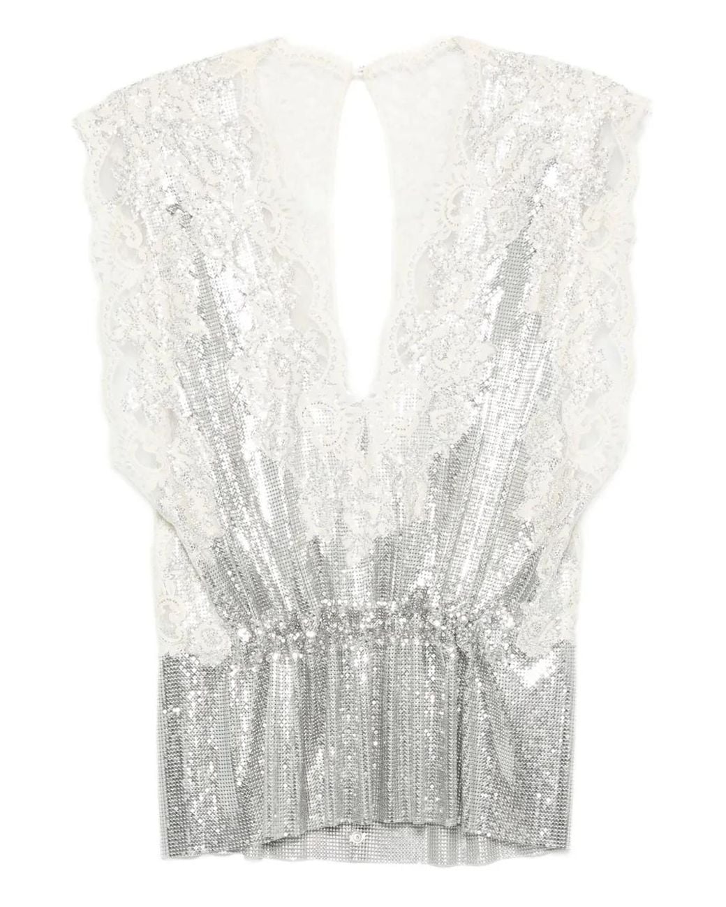 Top Con Inserti di Rabanne in White