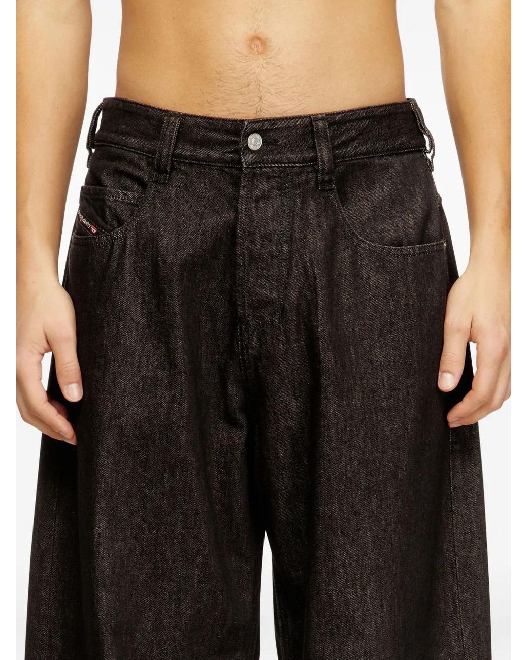 DIESEL Black "1997 D-Enim-M" Wide Leg Jeans Clothing