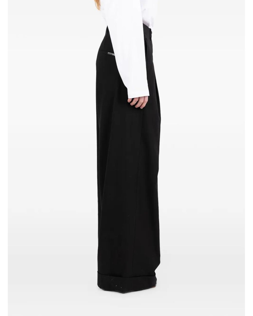 Societe Anonyme Black Pleated Wide Trousers