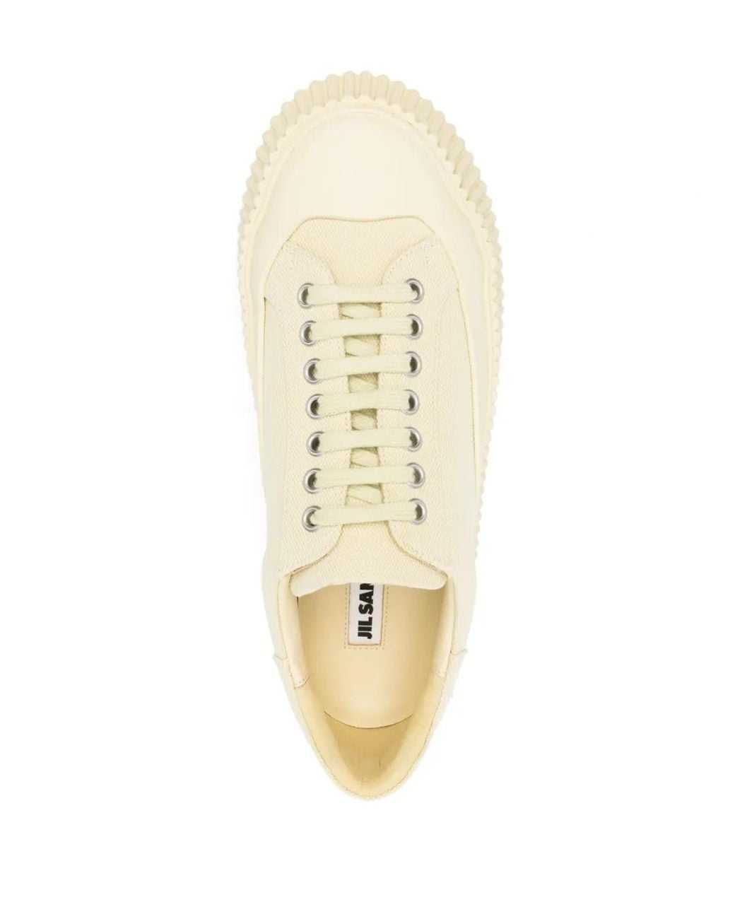 Jil Sander Natural Lace-Up Panelled Sneakers
