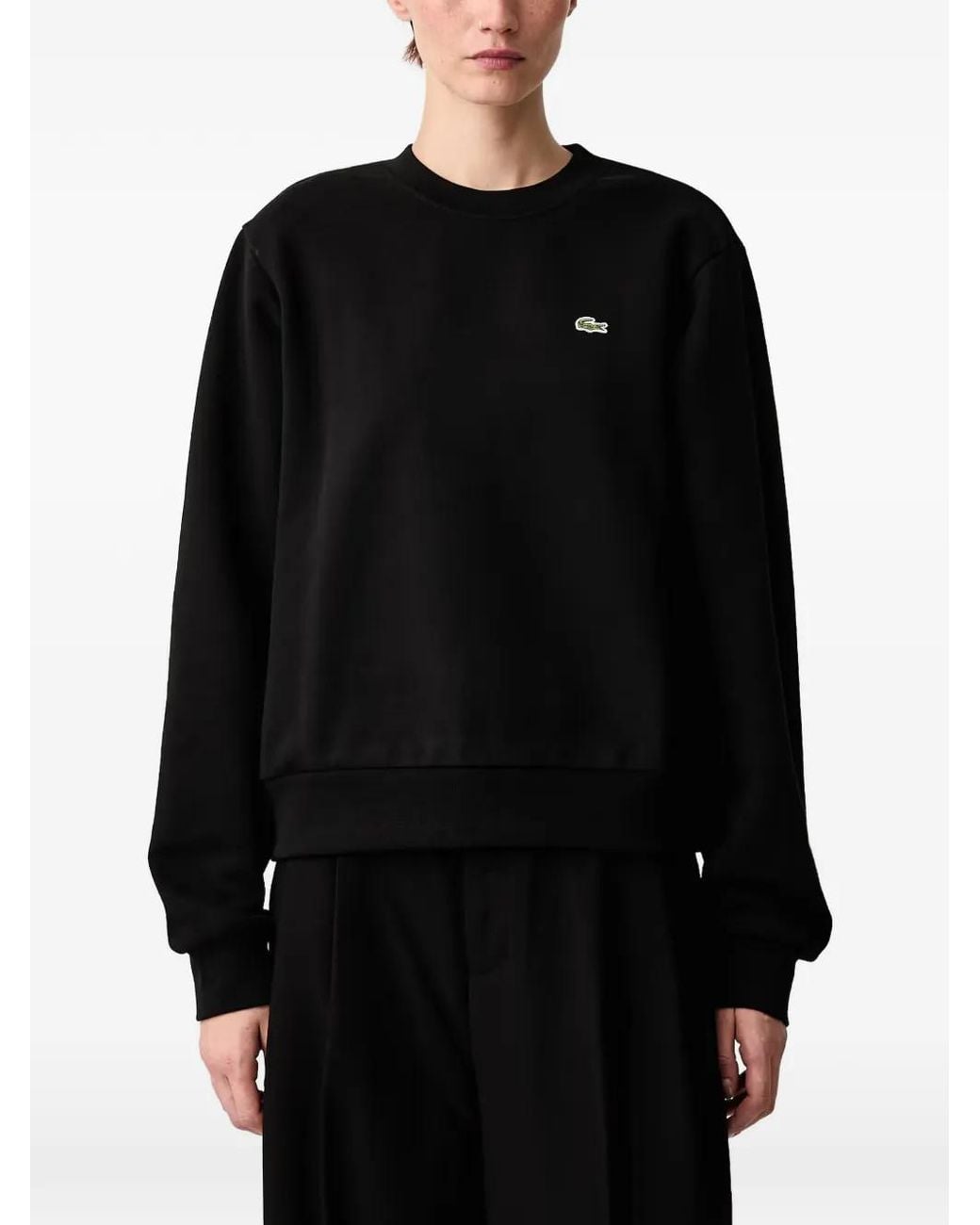 Lacoste Black Crew-Neck Sweatshirt