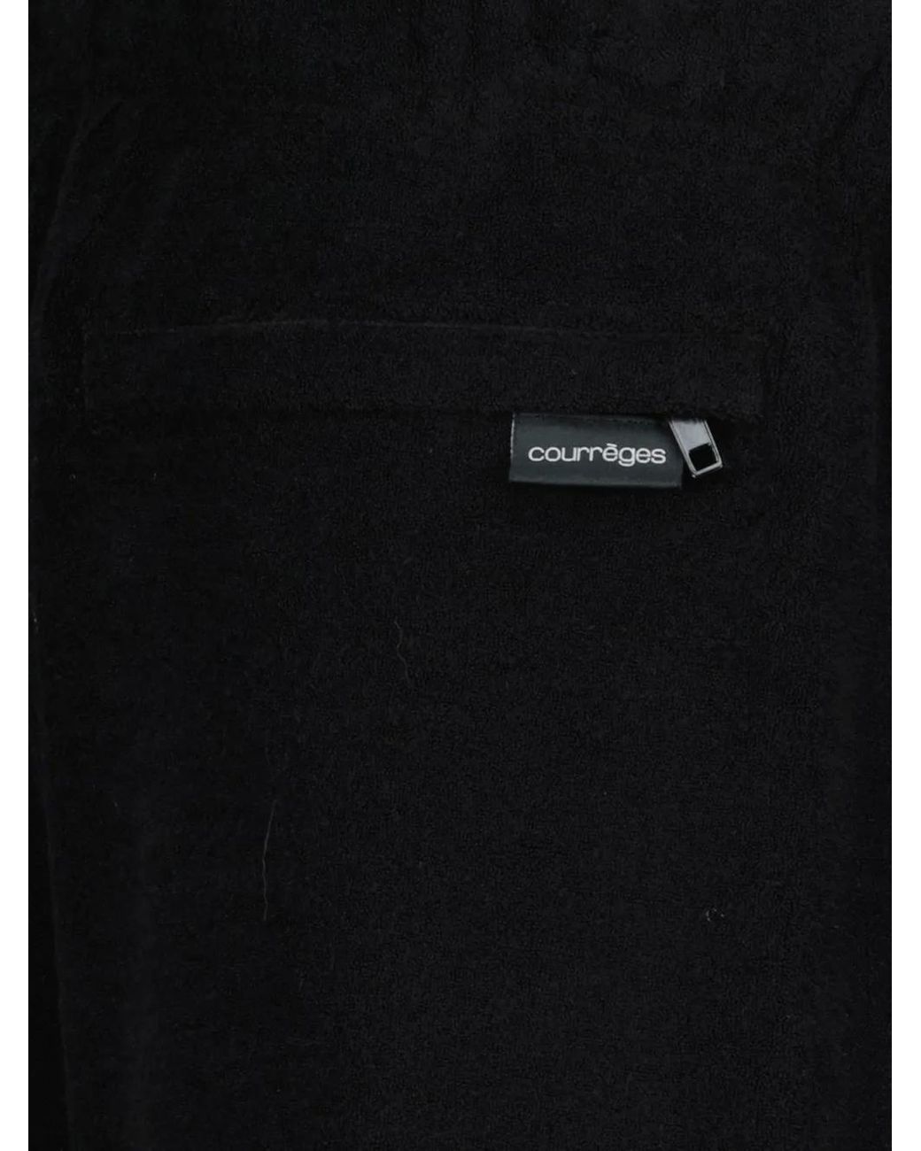 Courreges Black Terry Logo-Detail Shorts for men
