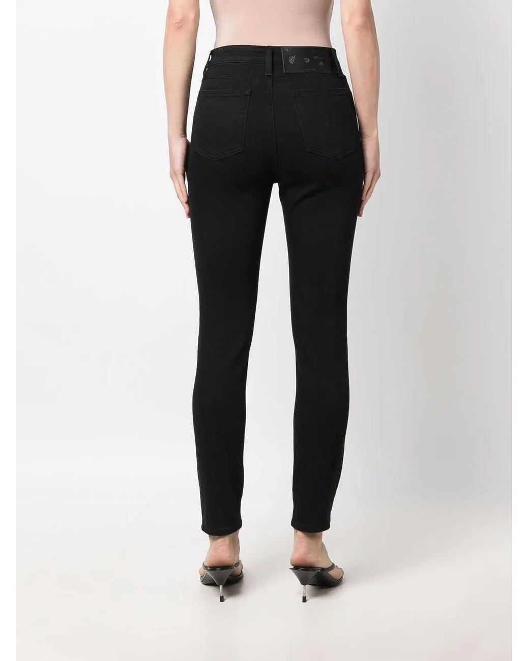 Off-White c/o Virgil Abloh Black Slogan Logo-Print Skinny Jeans