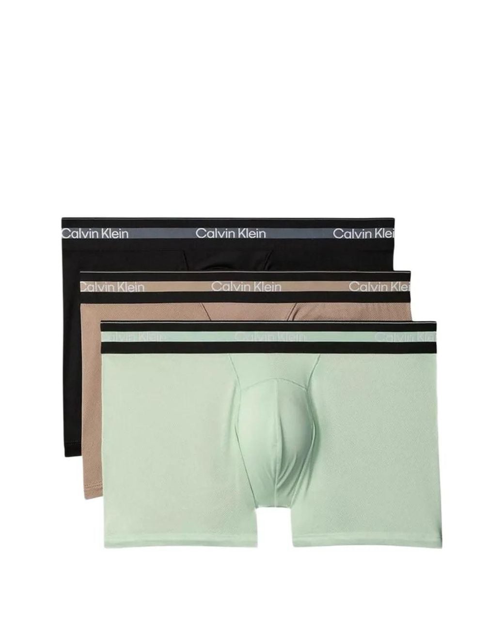 Calvin Klein Green Logo-Waistband Boxers (Set Of Three) for men