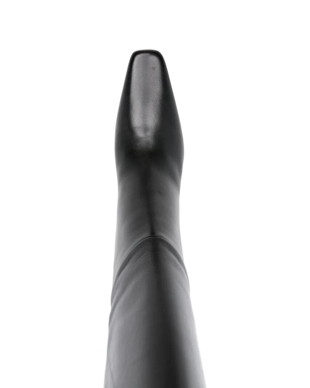 Saint Laurent Black Square Toe Leather Boots