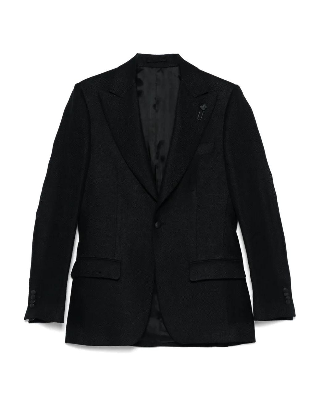 Lardini Black Linen Blazer for men