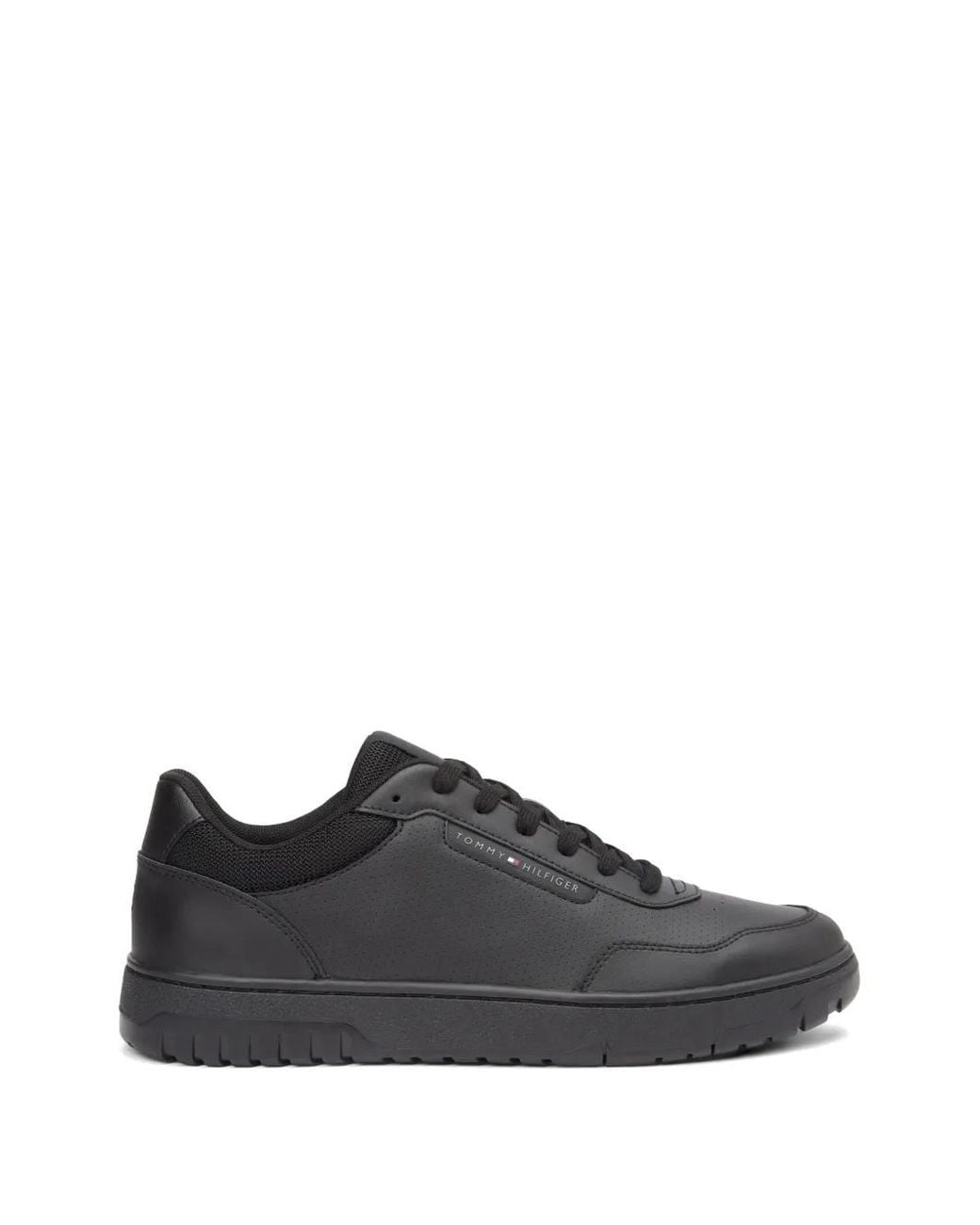 Tommy Hilfiger Black Perforated Sneakers for men