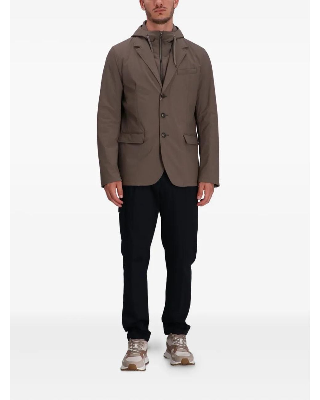 Herno Brown Elastane Blazer for men