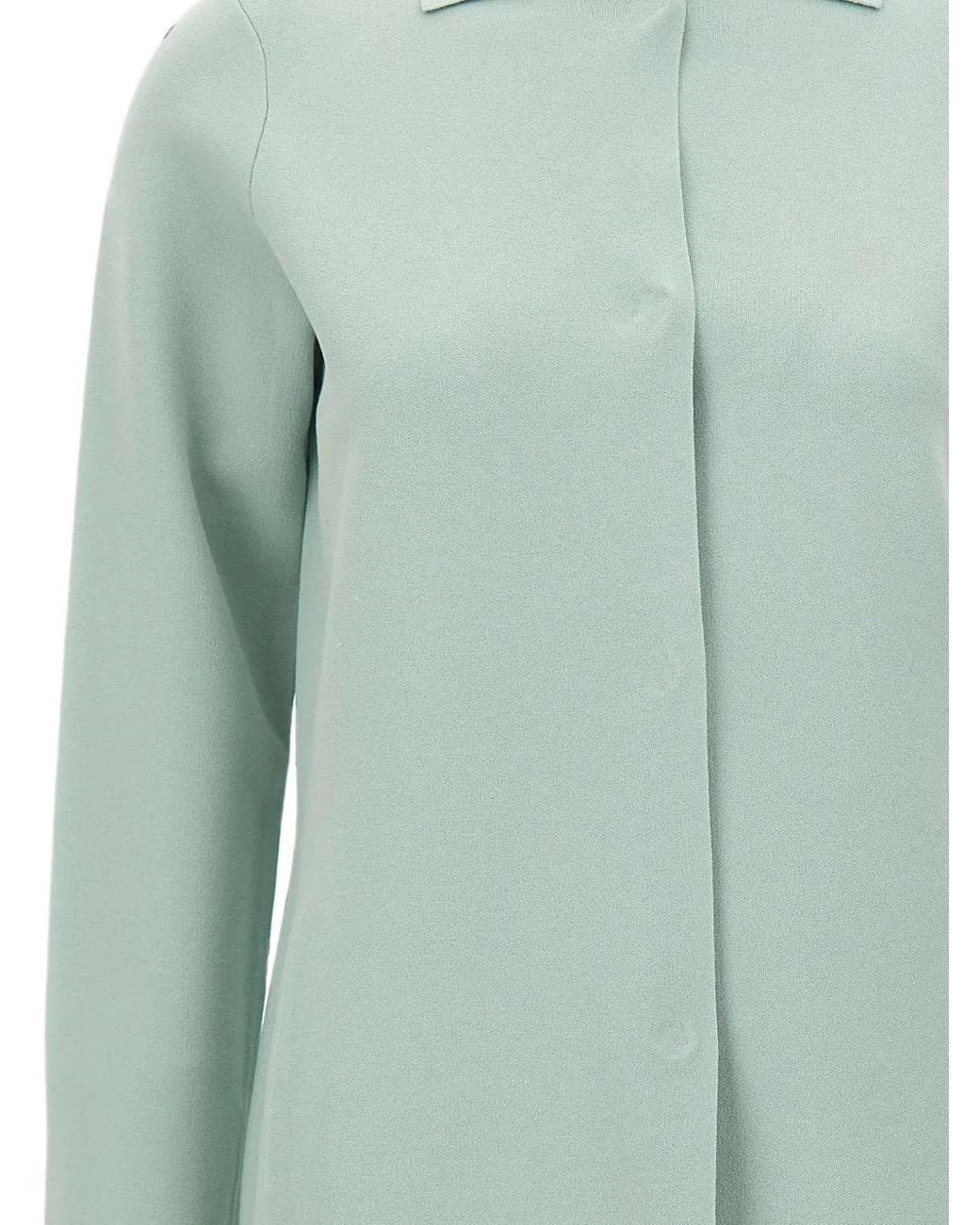 Kangra Blue Snap-Button Classic-Collar Coat