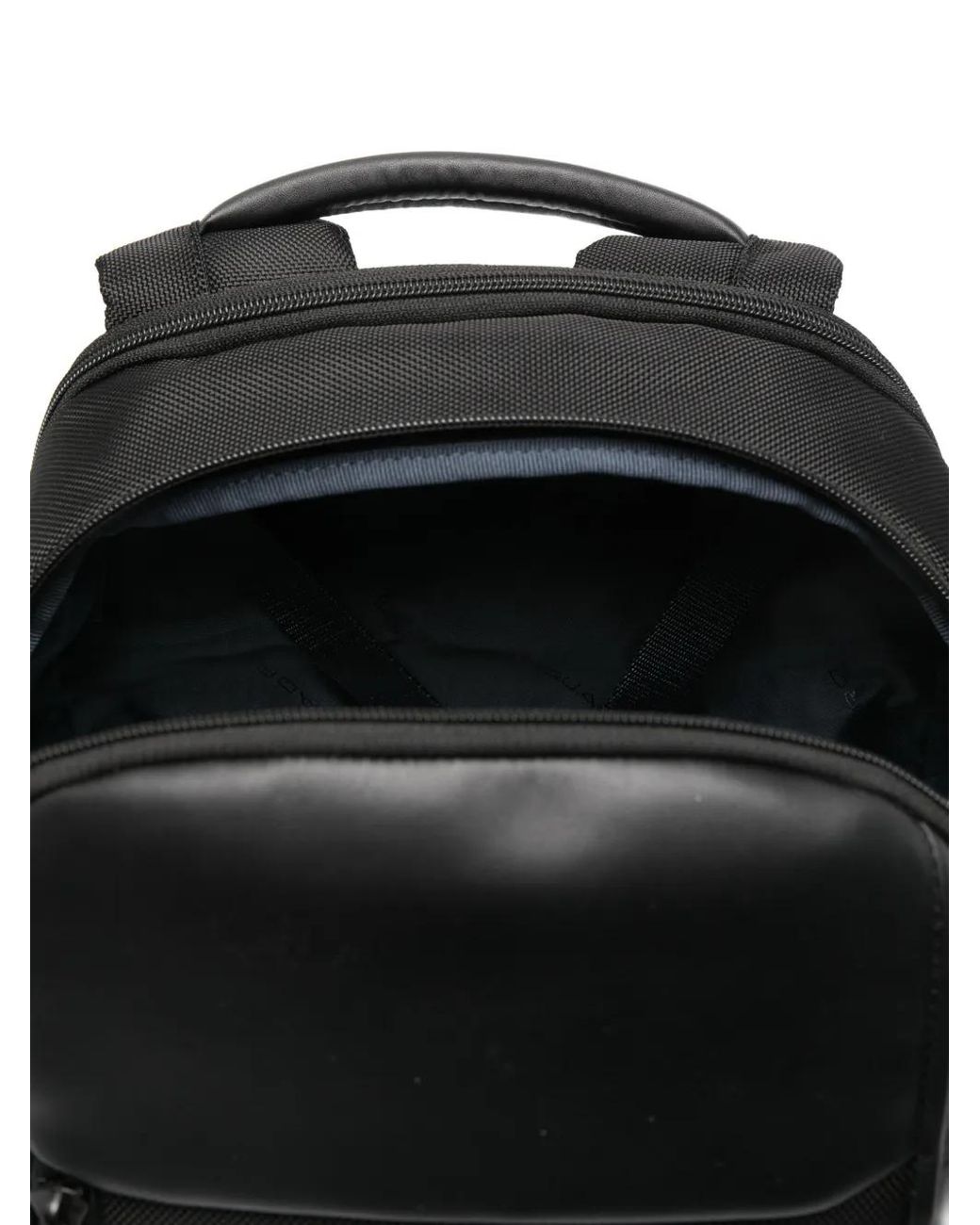 Piquadro Black Zip-Up Backpack