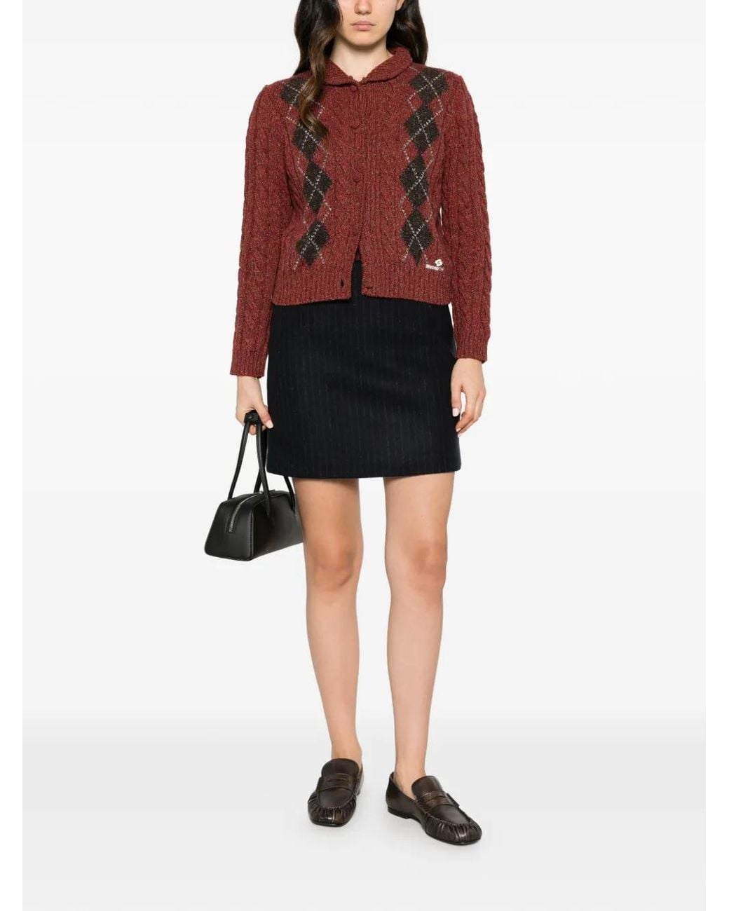 A.P.C. Black Pinstripe-Pattern Wool Mini Skirt
