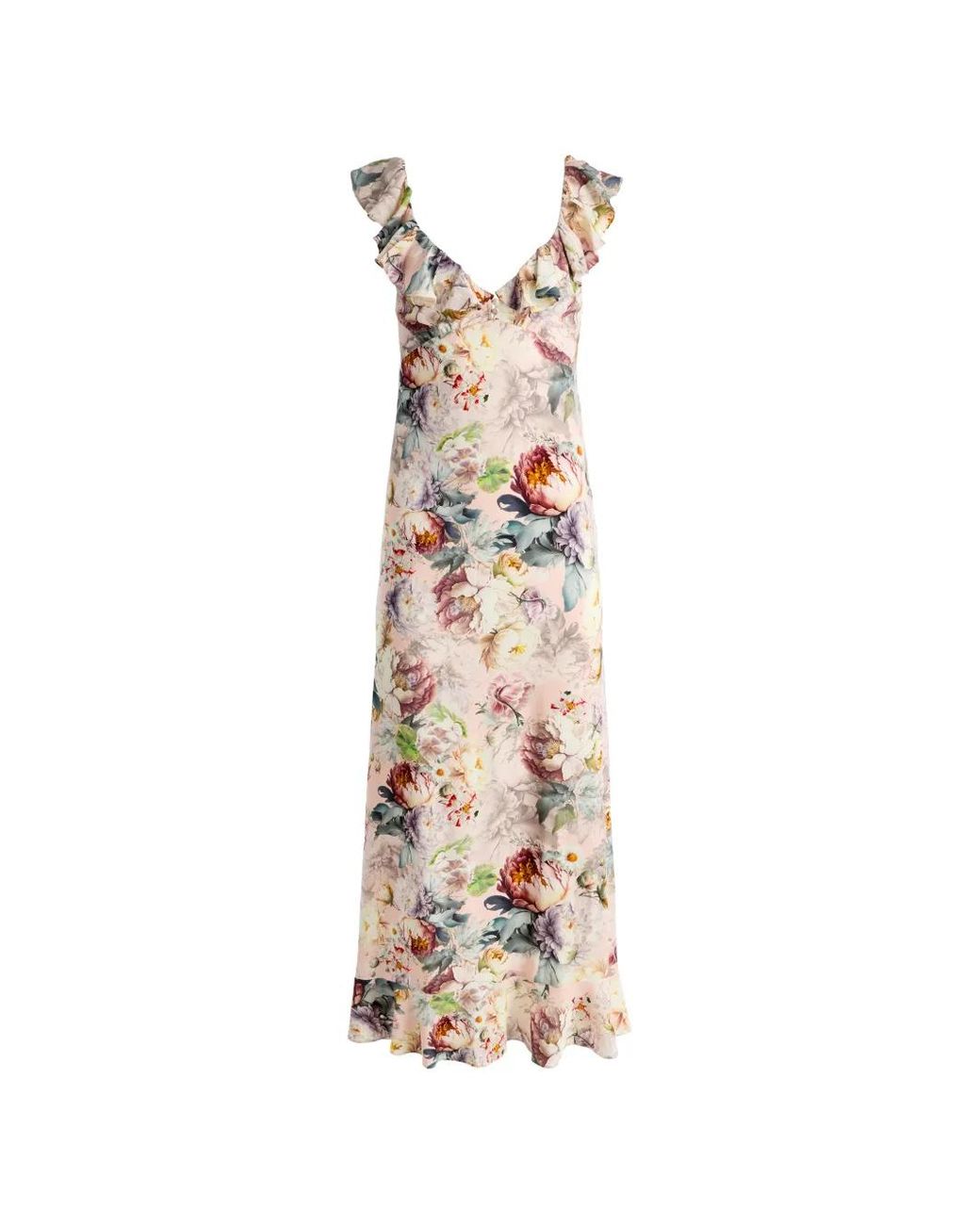Alice + Olivia White Gemma Floral-Pattern Midi Dress