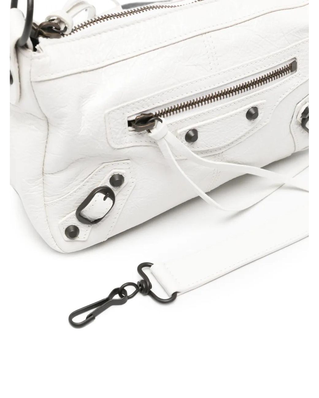 Balenciaga White Le City Moto Mini Shoulder Bag