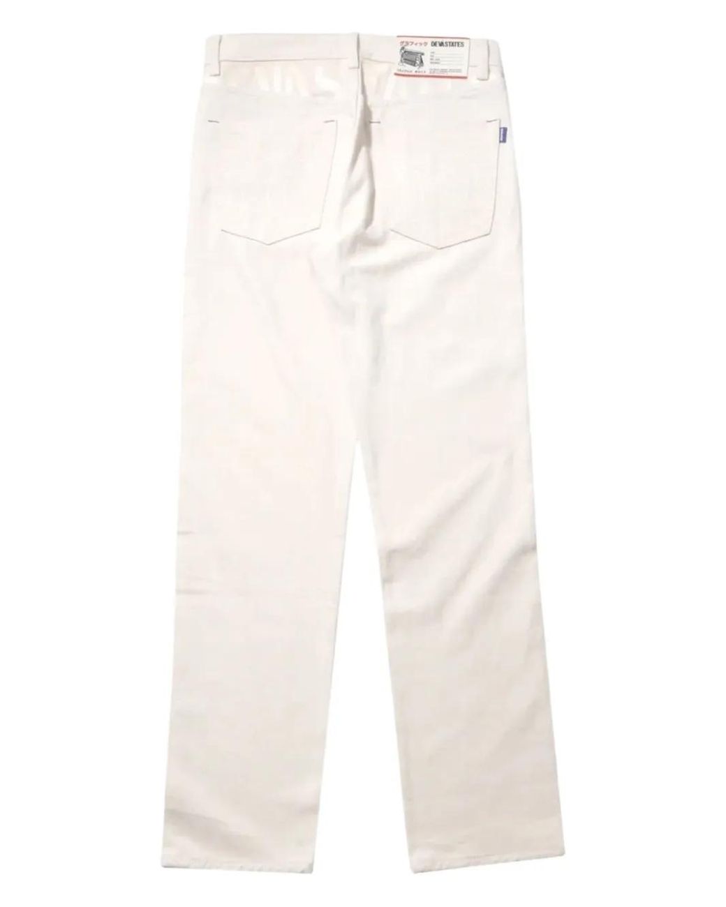 DevÁstates White Web-Pocket Plaid-Pocket Jeans for men