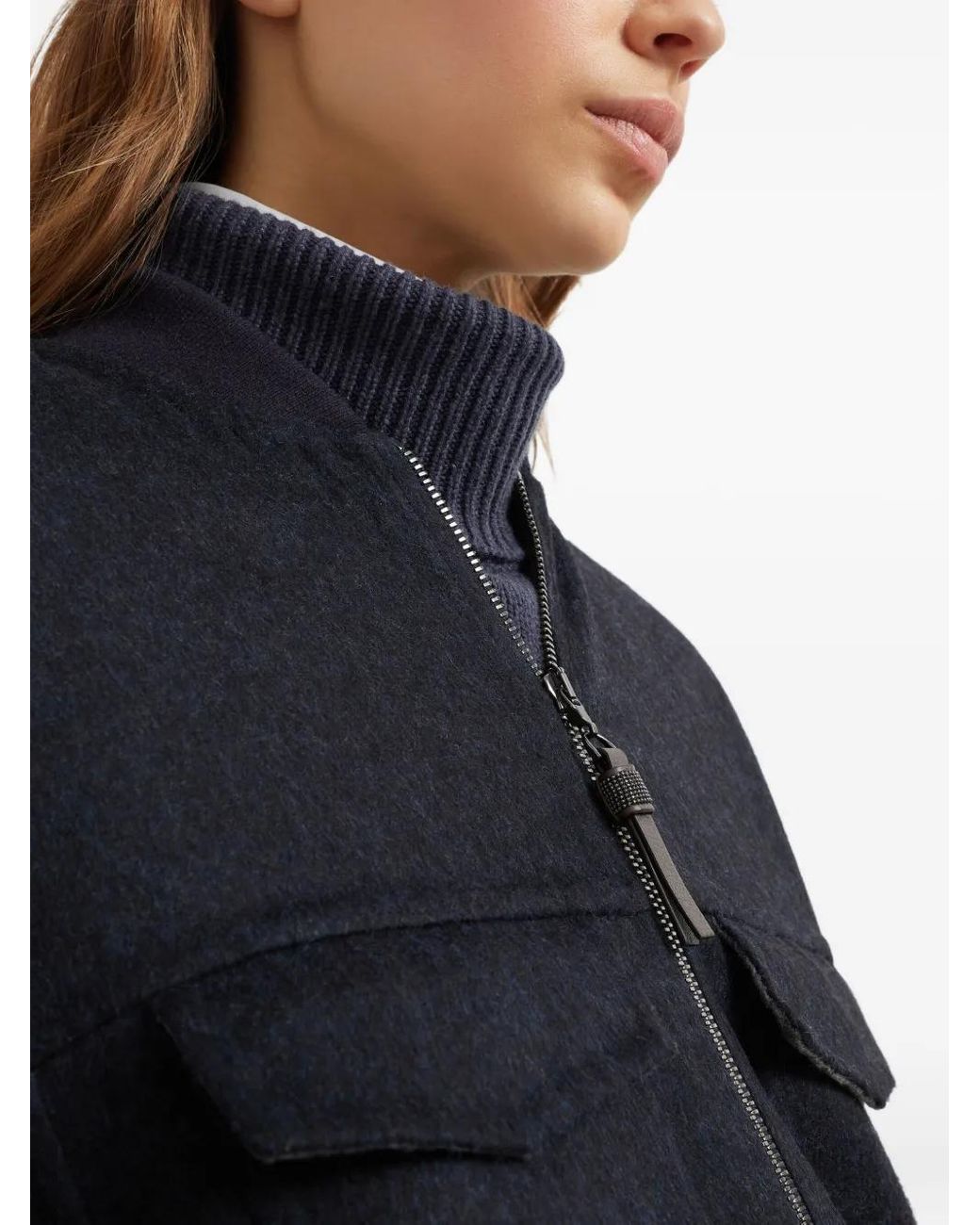 Brunello Cucinelli Blue Virgin Wool Jacket