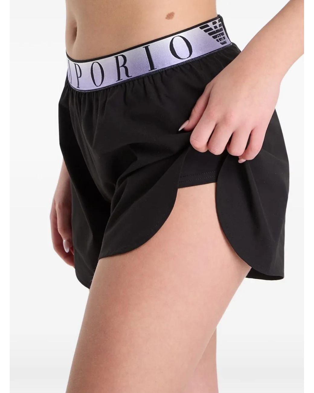 Short Superposé À Taille Logo EA7 en coloris Black