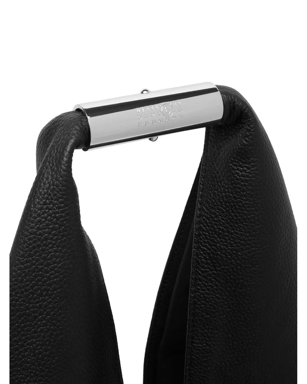 MM6 by Maison Margiela Black Japanese Leather Shoulder Bag