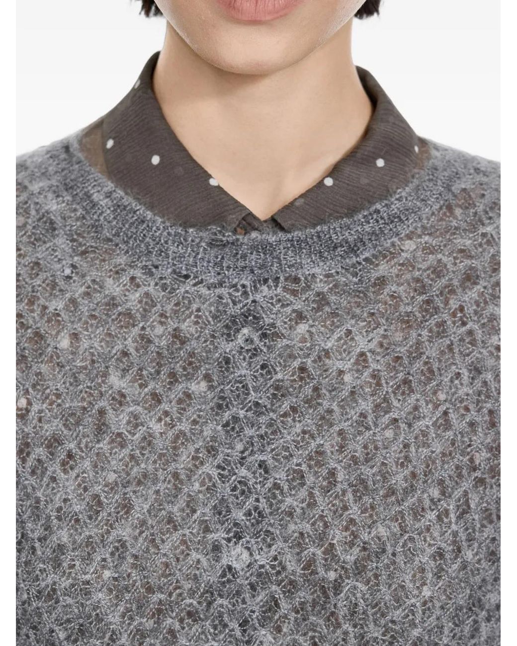 JNBY Gray Textured-Weave Sweater