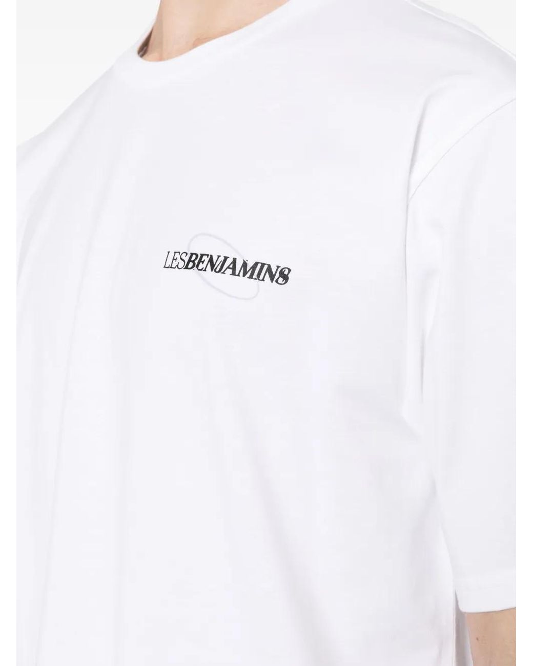 Les Benjamins White Logo-Print Cotton T-Shirt for men