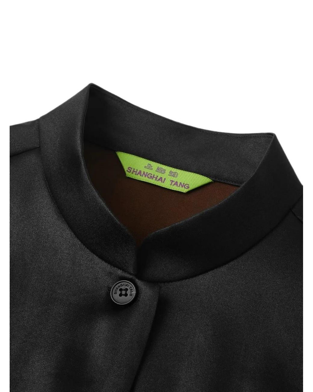 Shanghai Tang Black Tang Satin Blouse