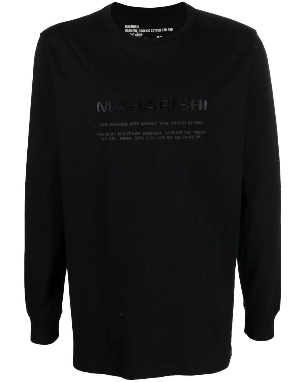 Maharishi Black Logo-Print Long-Sleeve T-Shirt for men