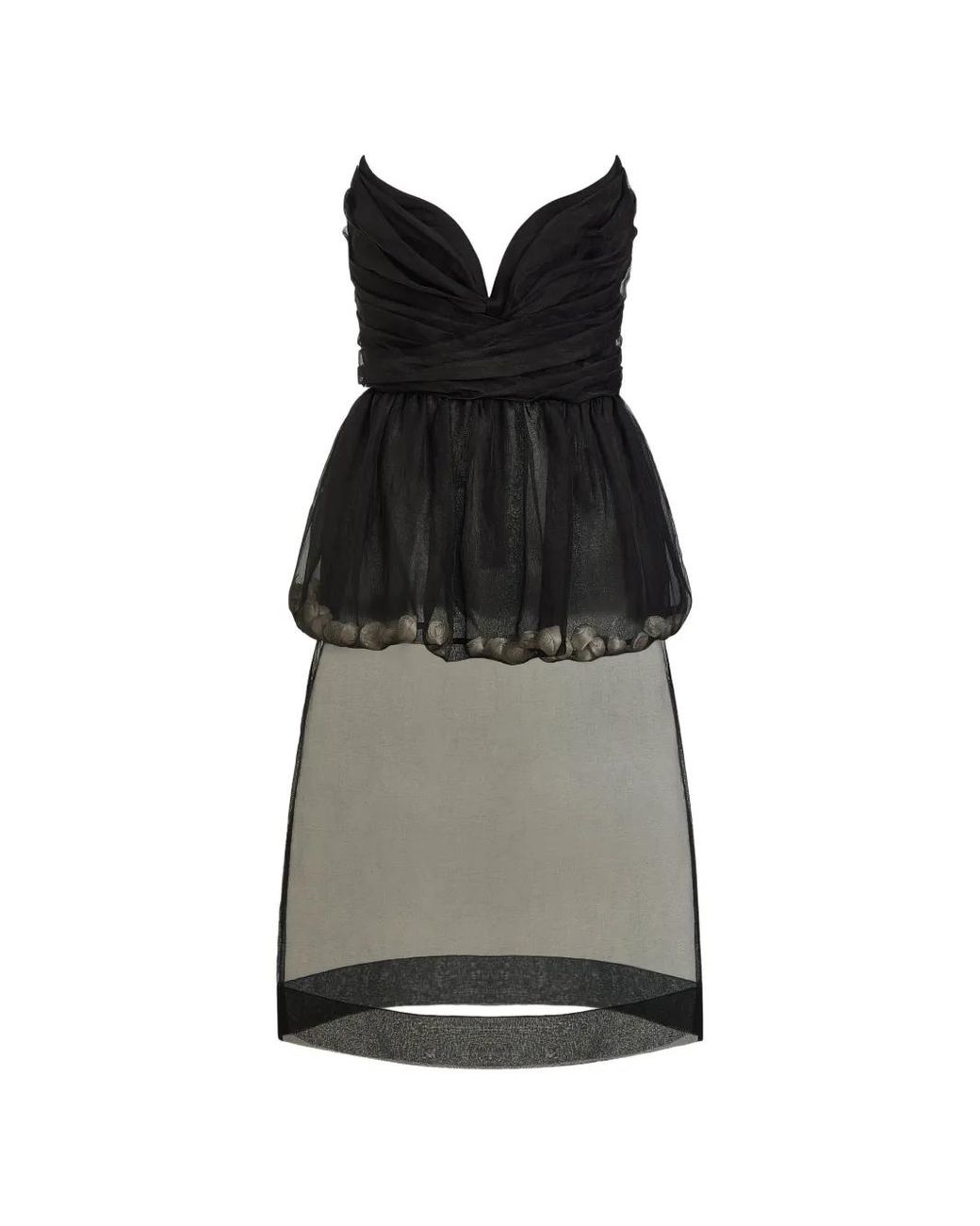 Contessa Mills Black Mary Strapless Peplum Top