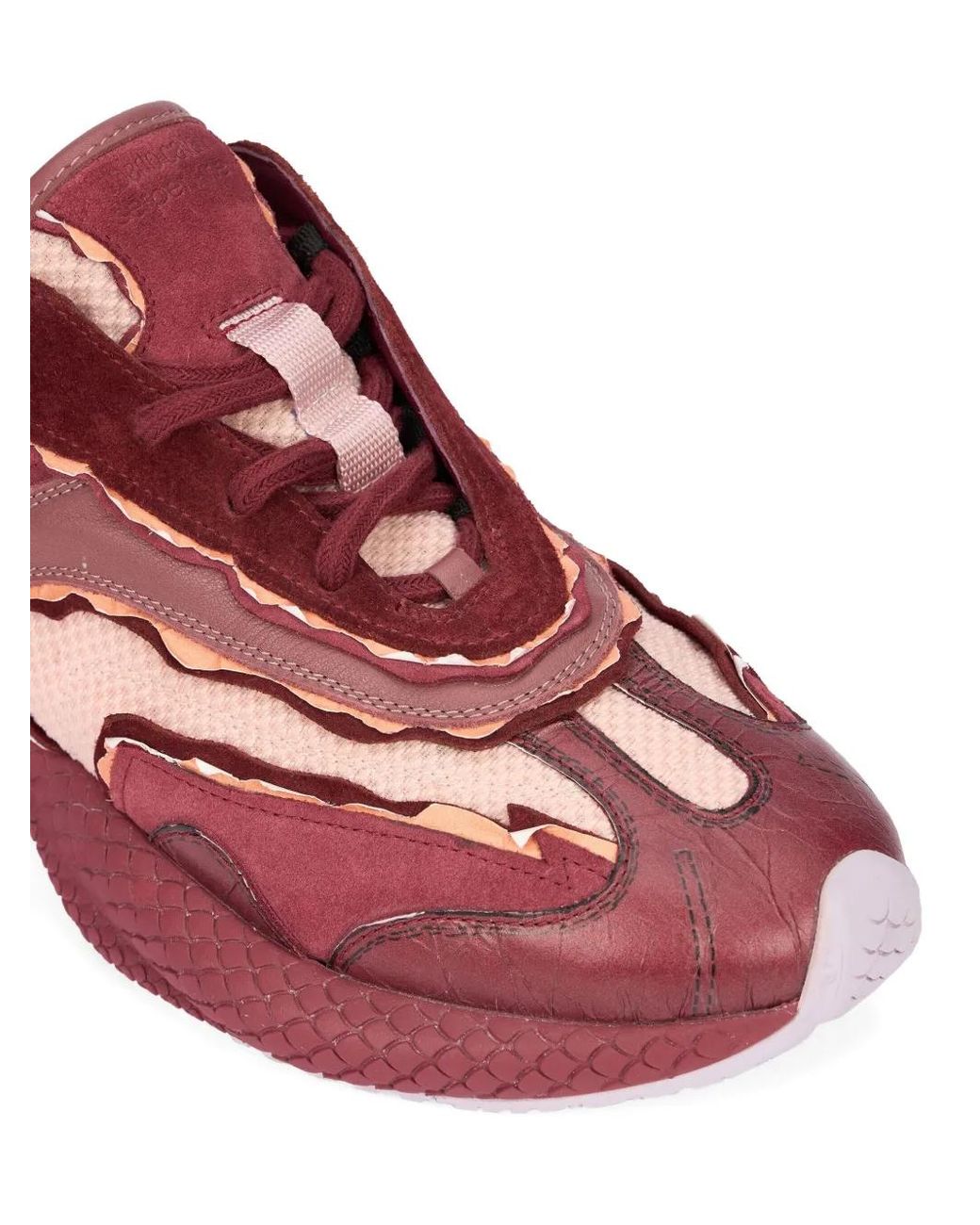 Roberto Cavalli Red Colour-Block Panelled Sneakers