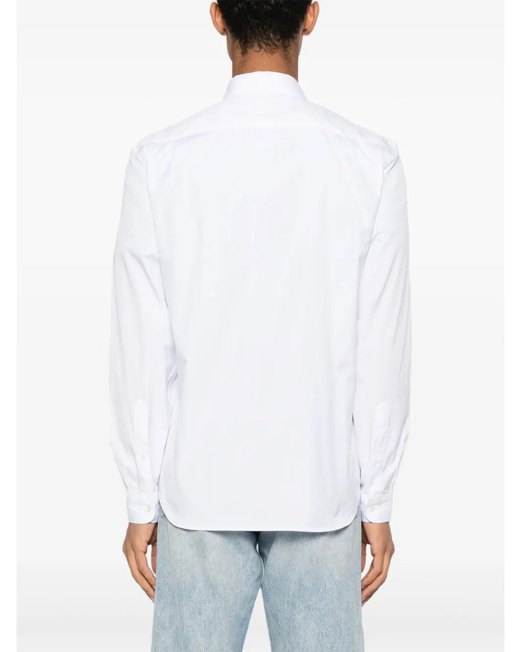 Lacoste White Logo-Patch Cotton Shirt for men