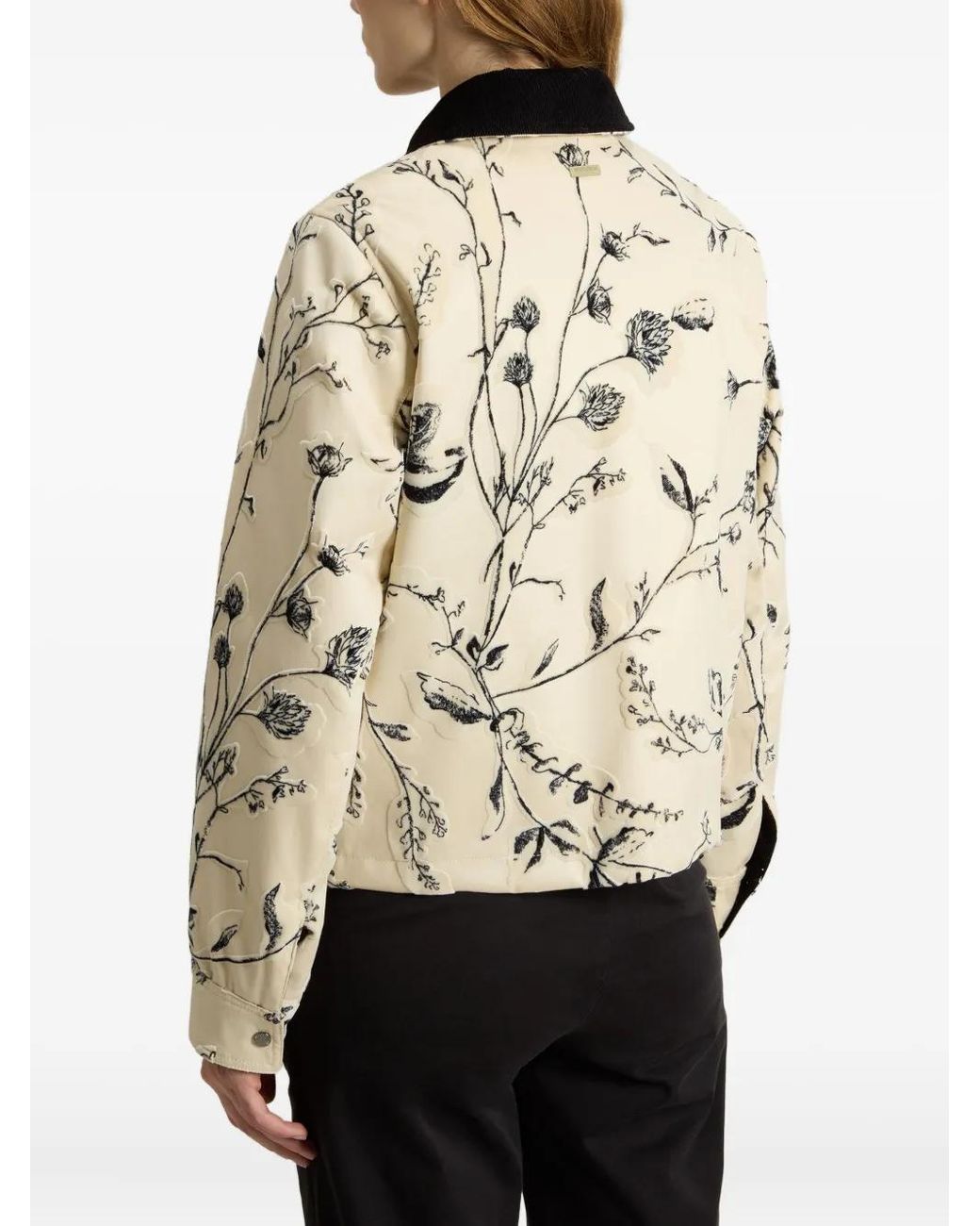 Woolrich Natural Floral-Print Velvet Jacket