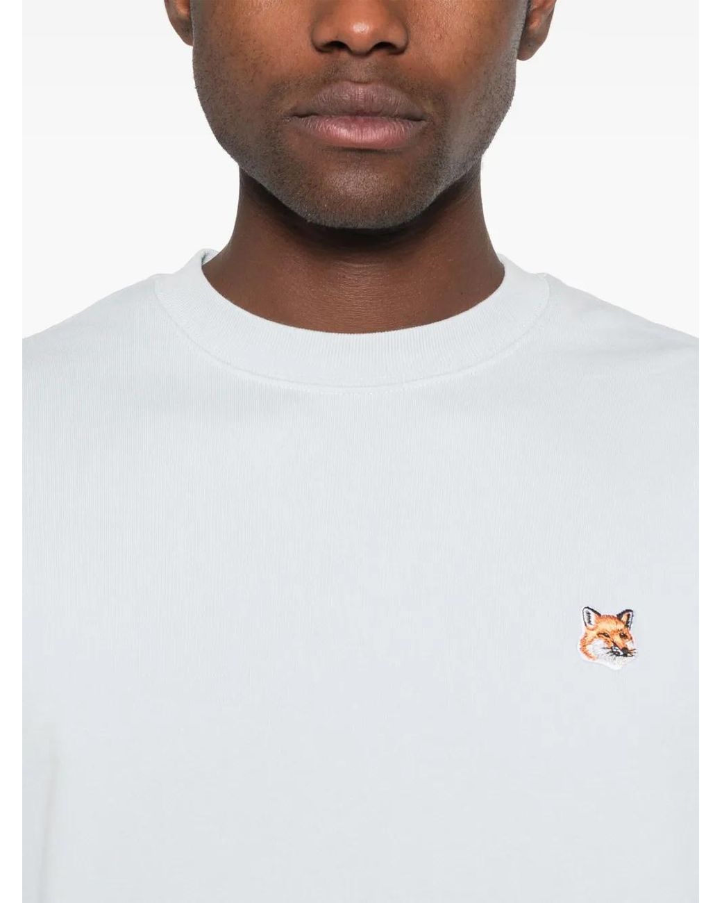 Maison Kitsuné White Fox Head Cotton Sweatshirt for men