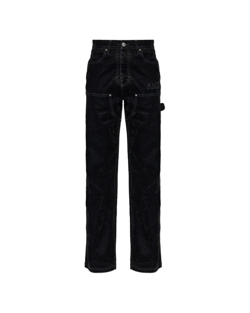 Amiri Black Logo-Patch Jeans for men