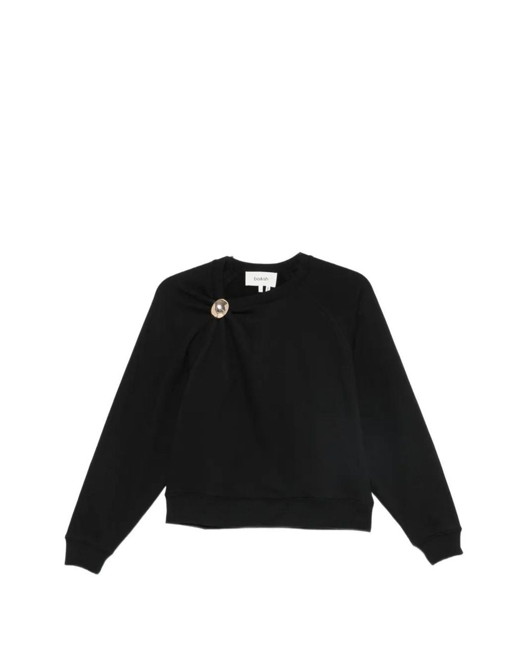 Ba&sh Black Della Embellished Raglan-Sleeve Sweatshirt