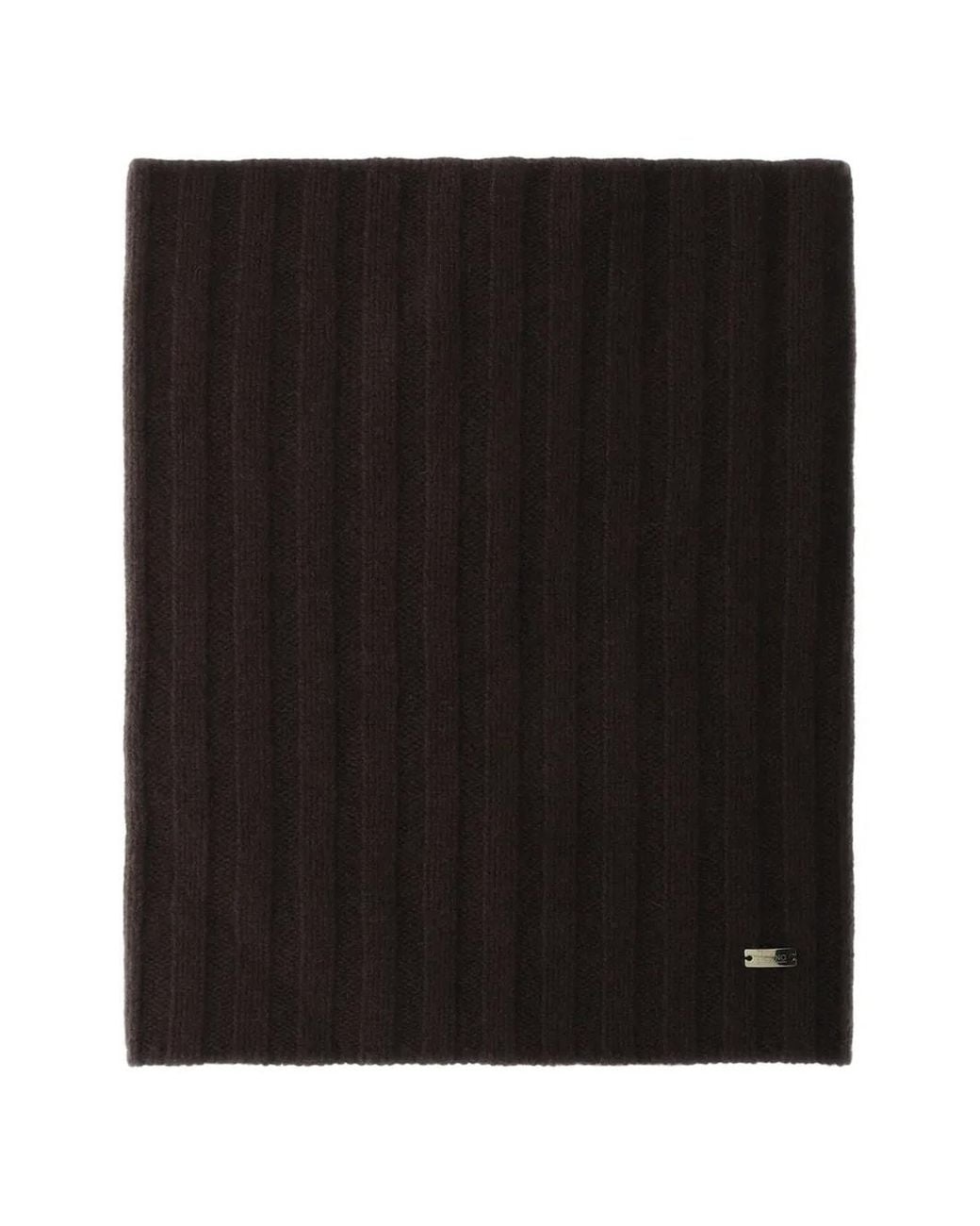 Herno Black Écharpe En Cachemire À Design Côtelé