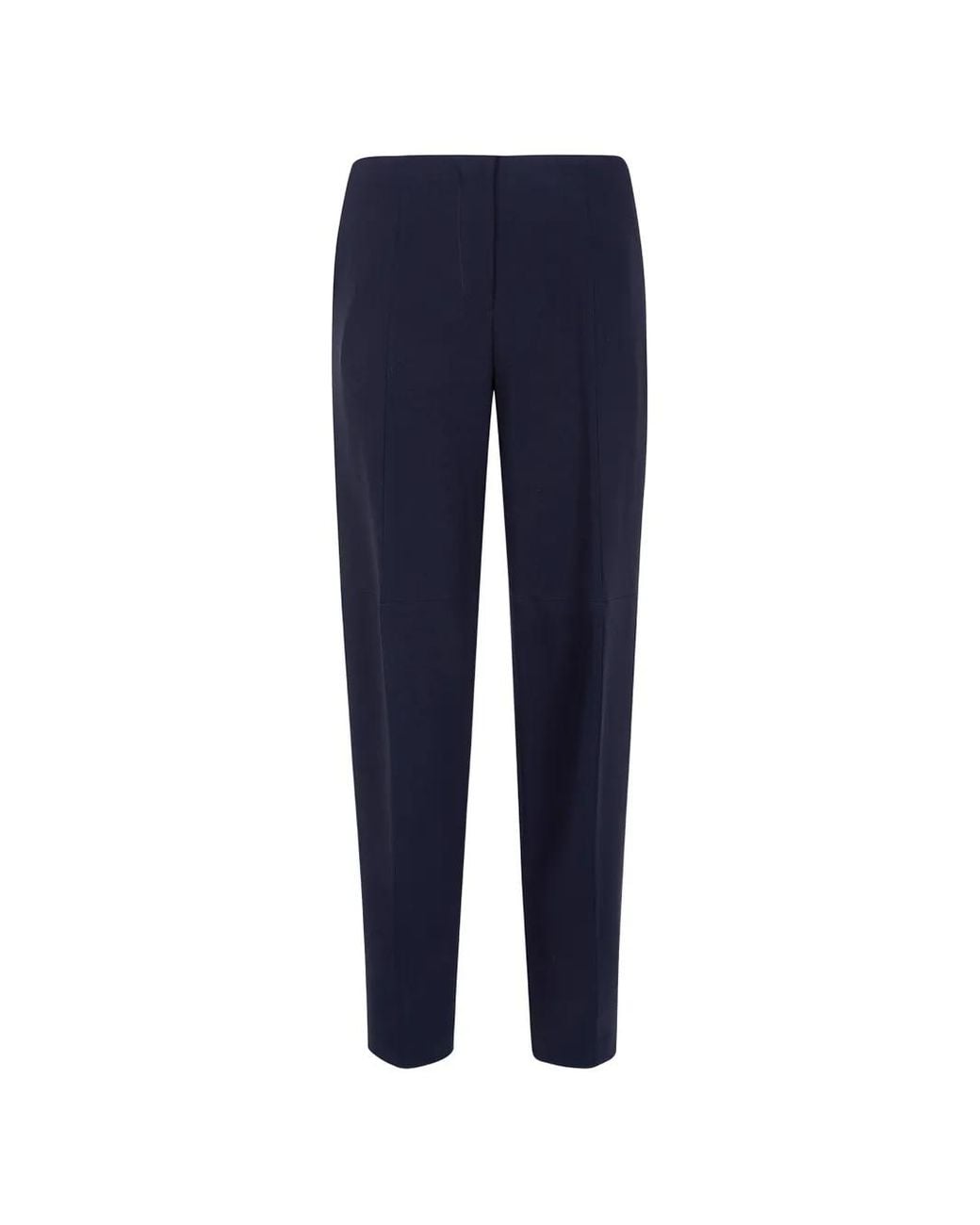 Liviana Conti Blue Pressed-Crease Straight-Leg Trousers