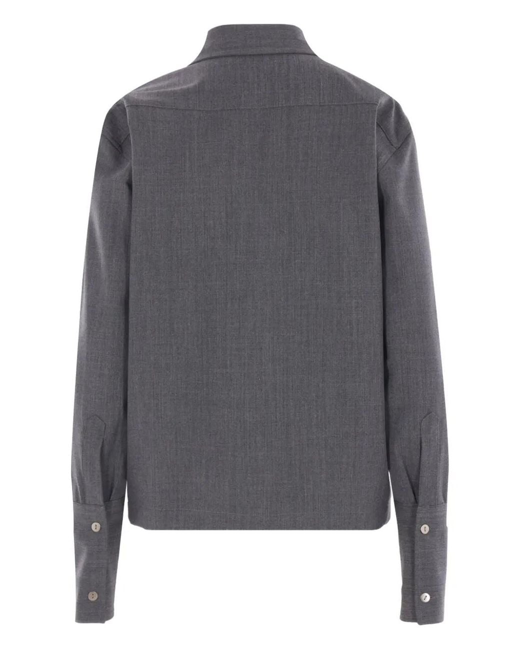 Thelatest Gray Long-Sleeved Cotton Shirt