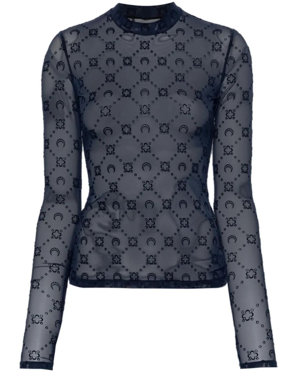 Marine Serre Moonogram Mesh Longsleeved Top in Blue | Lyst