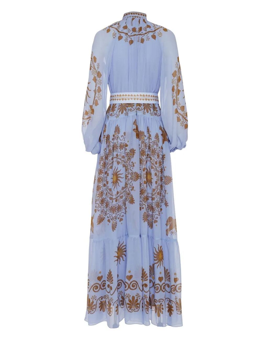 LaDoubleJ Blue Silk Chiffon Athena Maxi Dress